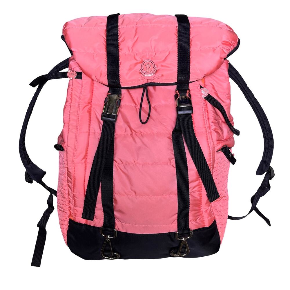 Moncler Geraldine Zaino Pink Nylon Puffer Backpack Italy Lightweight Bag